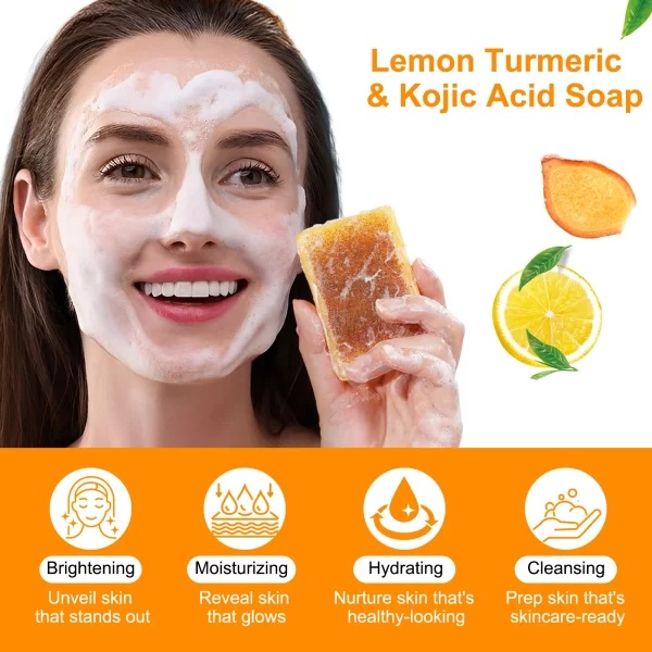 Lemon Turmeric And Kojic acid soap