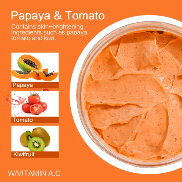 Super Whitening moisturizing exfoliating body scrub made with papaya and tomatoes - Image 3